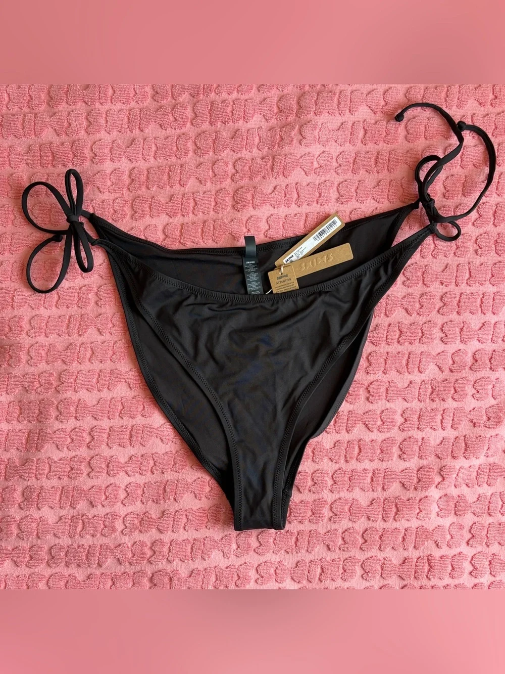 SKIMS Recycled Swim Dippy Tie Bikini Bottom | Onyx | 3X | NWT 🏷️